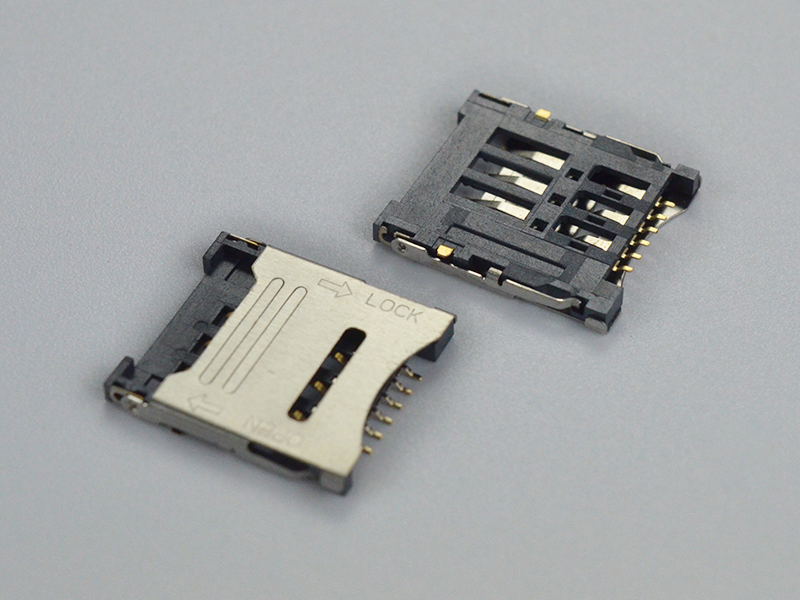 品名：SIM卡座  MICRO SIM 掀盖式 1.75H  <br>料号：JCSIM-FLASH-06PIN